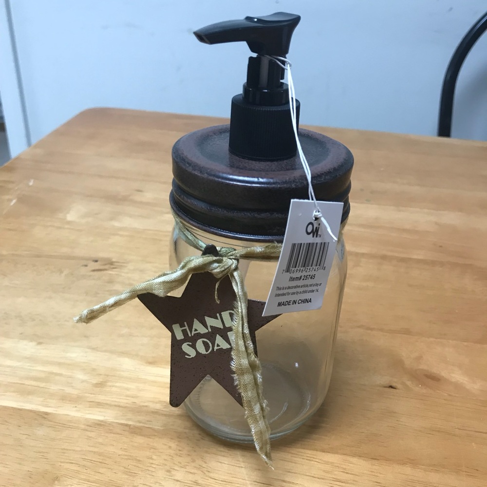 NWT Mason Jar Hand Soap Dispenser